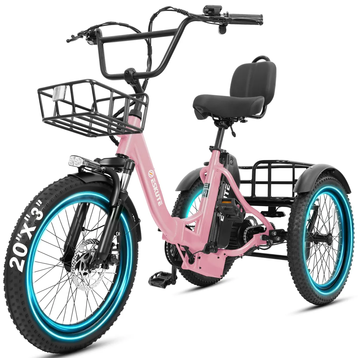 ESKUTE T300 MAX Electric Tricycle for Adults, 20" Versatile Folding E-Trike