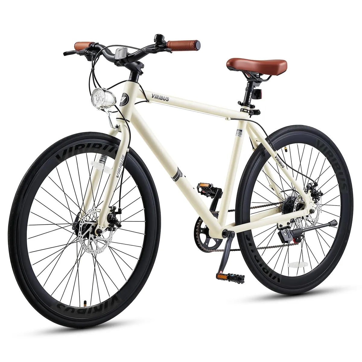 VIRIBUS Hybrid Bikes, 28 inch Road Bike 7 Speed with Lightweight Aluminum Frame, 700C…